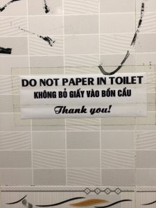 Do not paper in toilet!